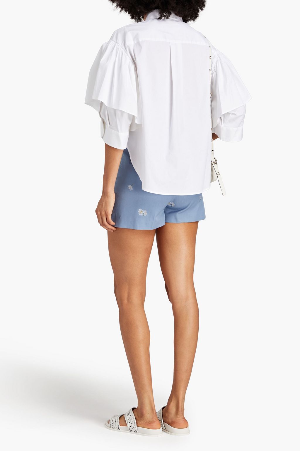 REDVALENTINO Cropped Hemd aus Popeline aus einer Baumwollmischung