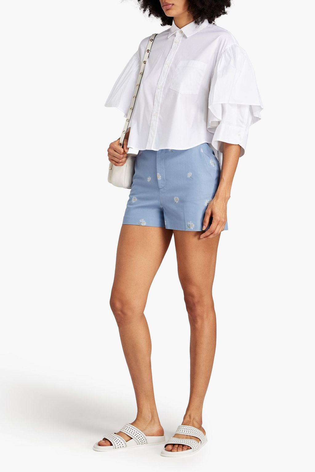 REDVALENTINO Cropped Hemd aus Popeline aus einer Baumwollmischung