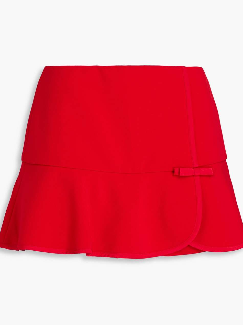 skirt-effect bow-detailed crepe shorts