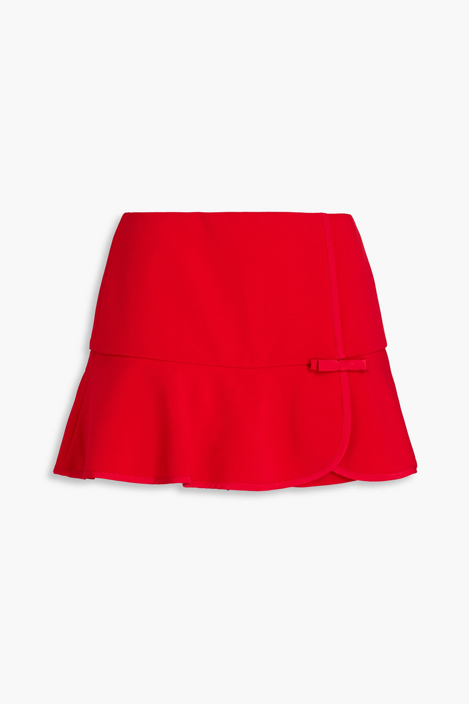 Red Valentino Fluted Crepe Mini Skirt In Red
