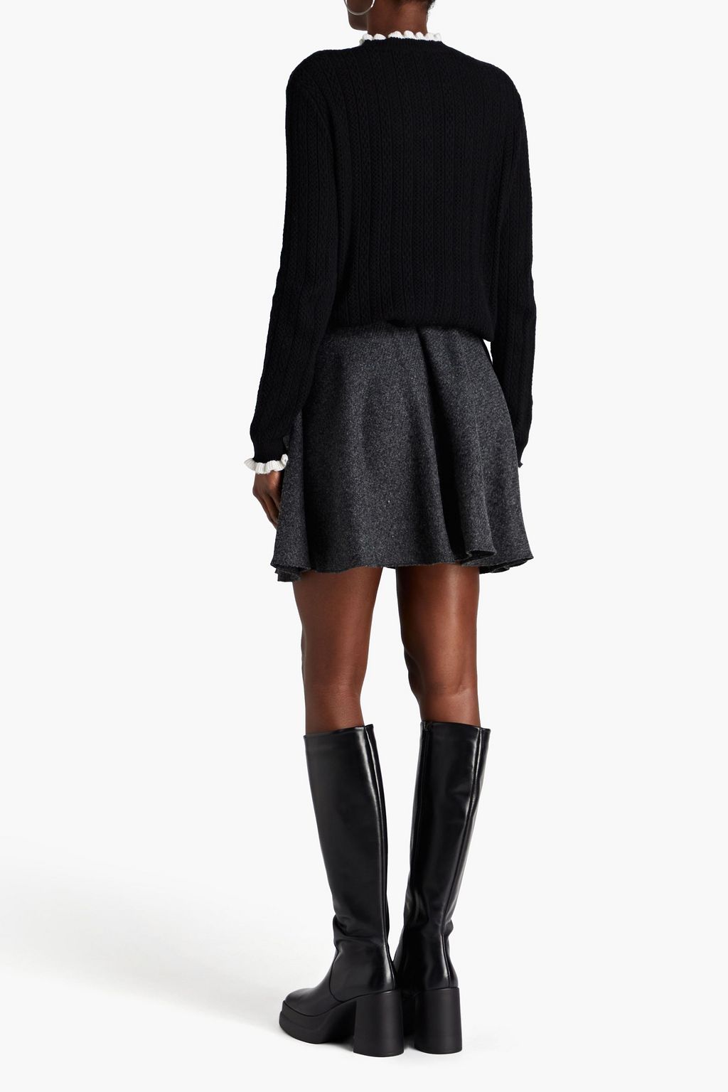 REDVALENTINO Brushed wool-felt mini skirt
