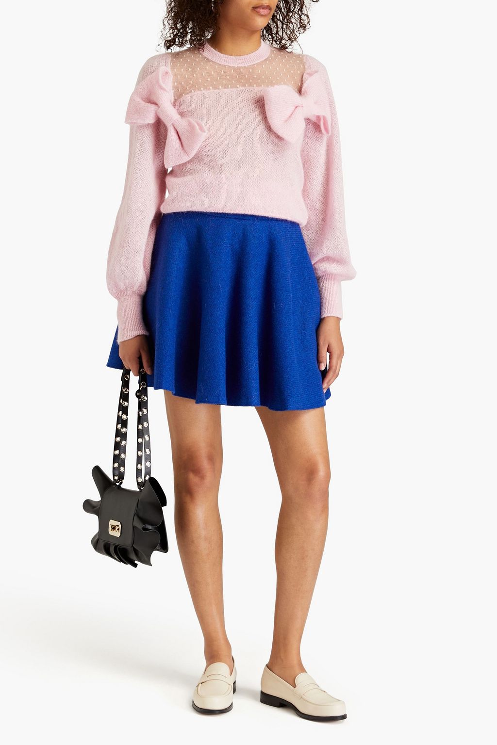 REDVALENTINO تنورة قصيرة من صوف لباد ممشّط