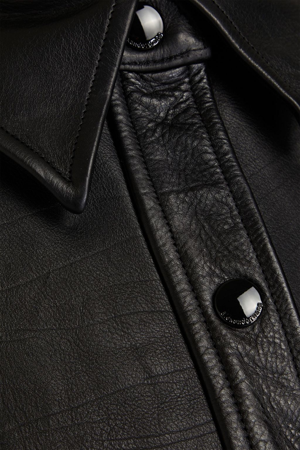 ALEXANDER WANG Leather-paneled stretch-jersey shirt