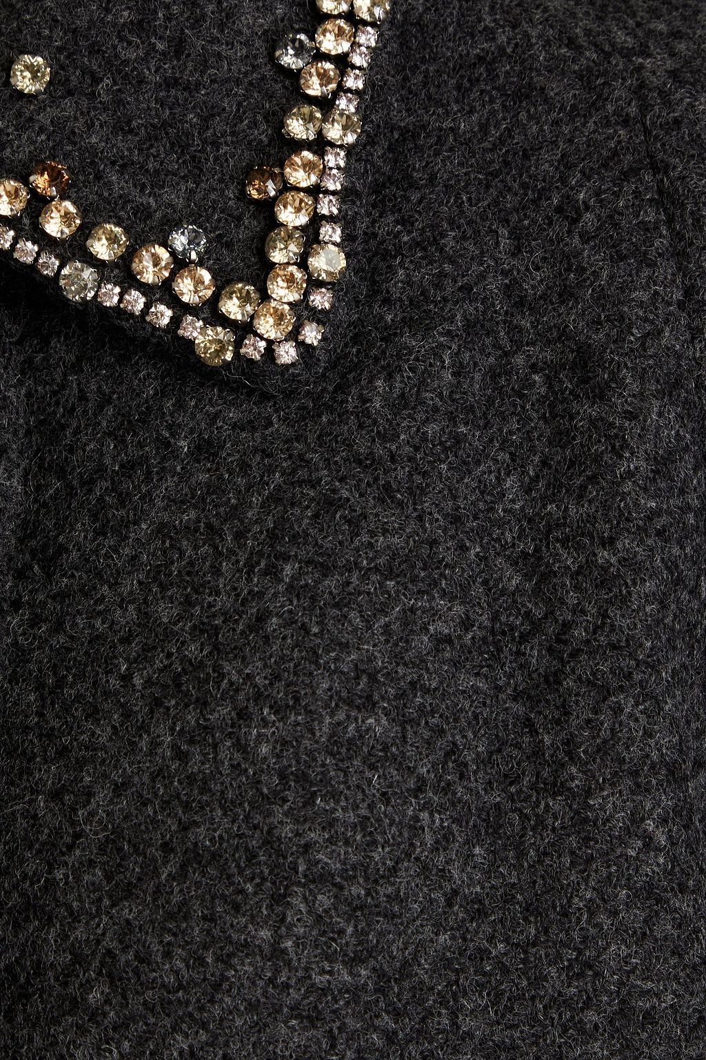 REDVALENTINO Crystal-embellished wool-felt coat