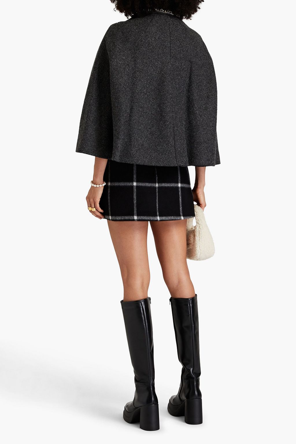 REDVALENTINO Crystal-embellished wool-felt coat