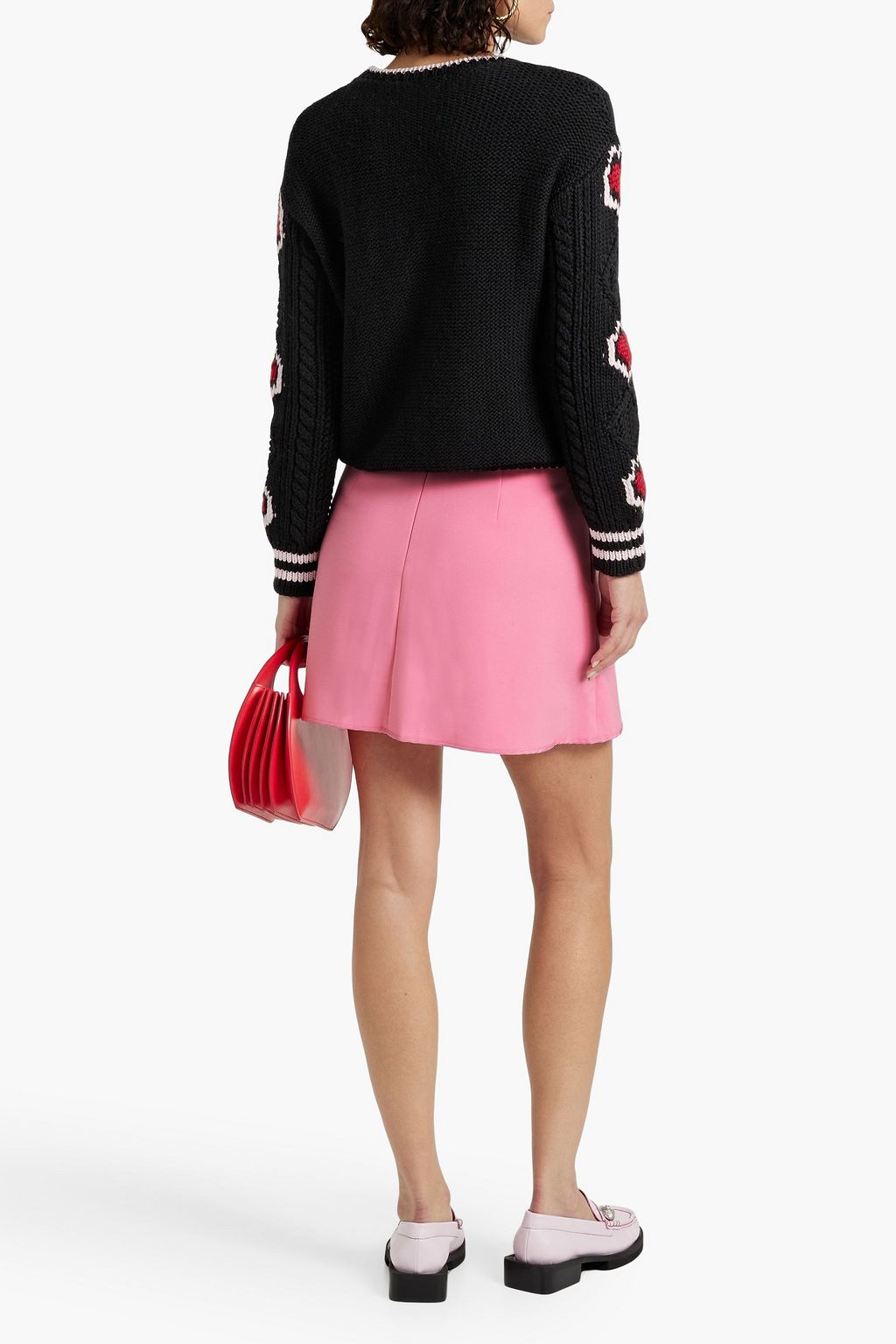 REDVALENTINO Ruffled crepe mini skirt