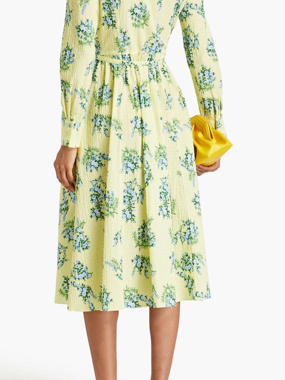 aisha floral-print swiss-dot cotton-blend shirt dress