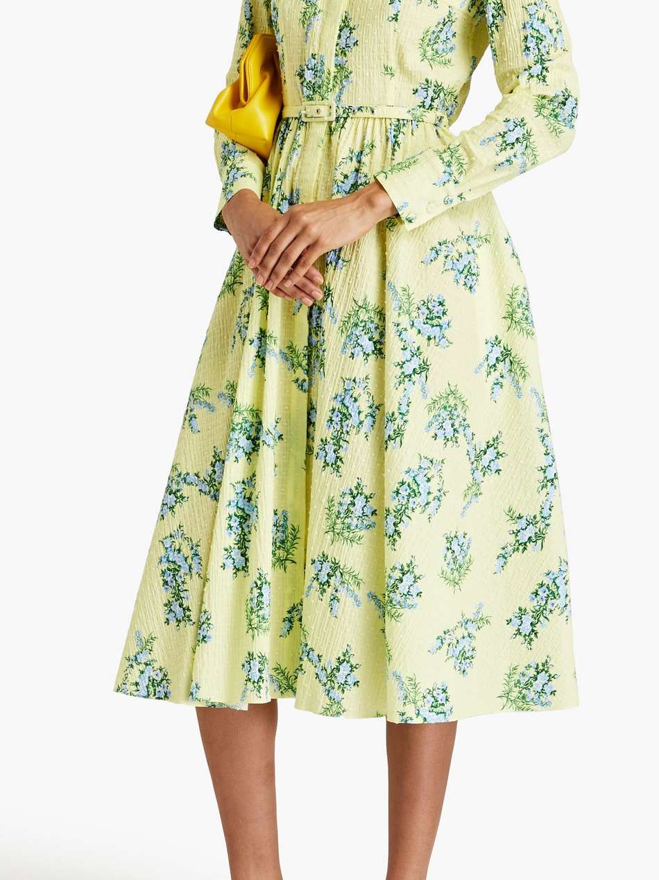 aisha floral-print swiss-dot cotton-blend shirt dress