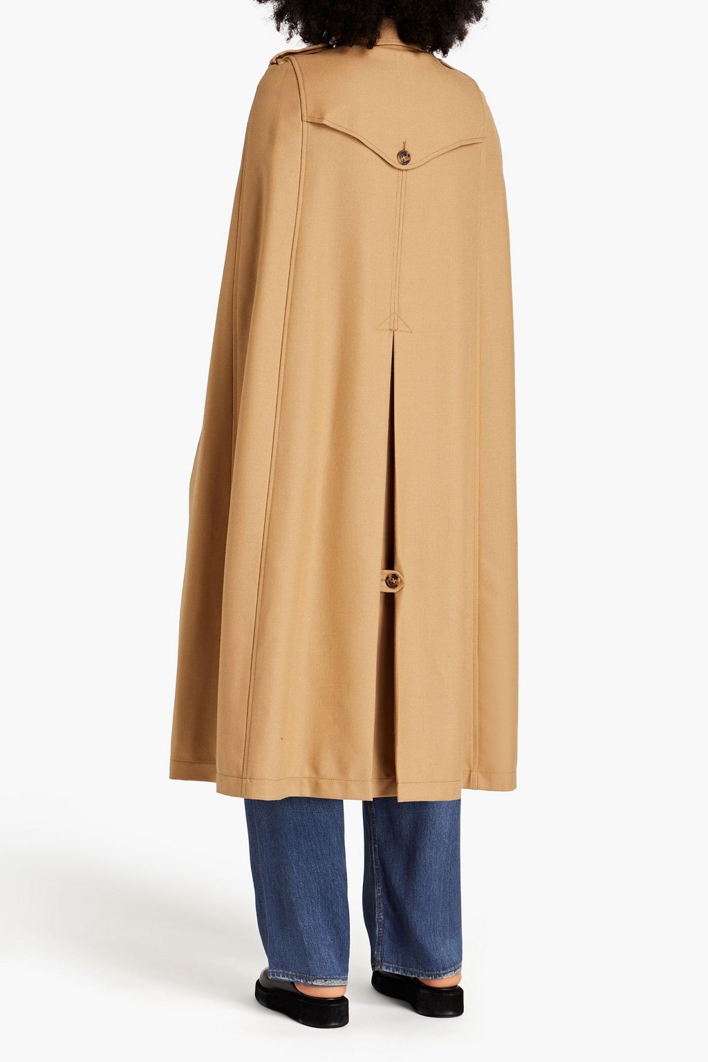 REDVALENTINO Cape-effect wool-gabardine trench coat
