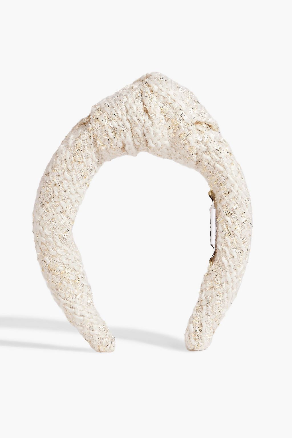 EUGENIA KIM Knotted embellished tweed and tinsel headband