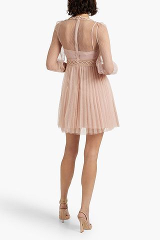 POINT D'ESPRIT BLACK MINI DRESS