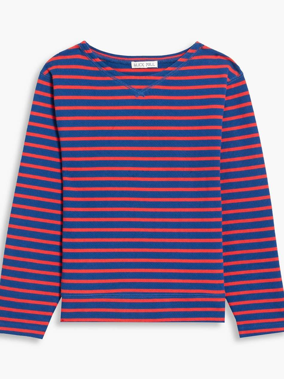 lakeside striped cotton-jersey top