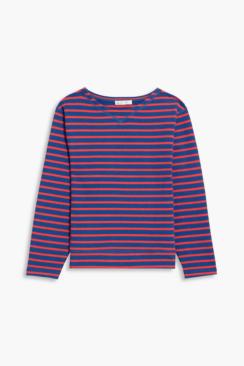 alex mill - lakeside striped cotton-jersey top - blue - xs
