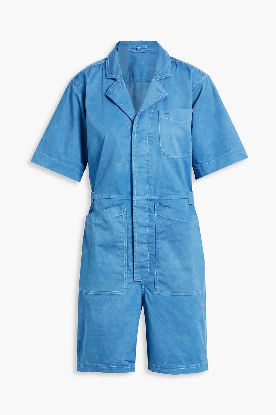 Alex Mill Cotton-blend Poplin Playsuit In Azure