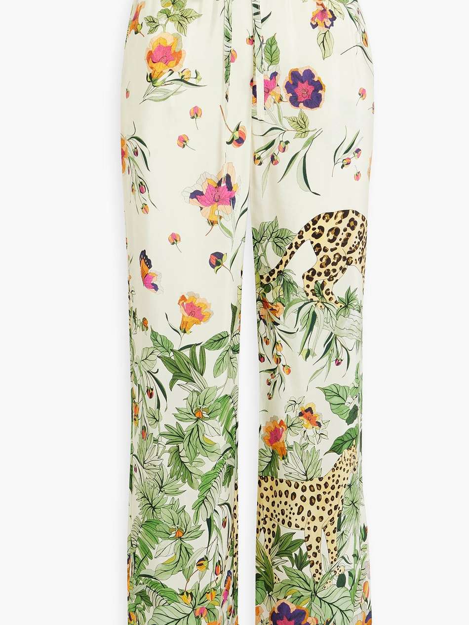 printed silk wide-leg pants