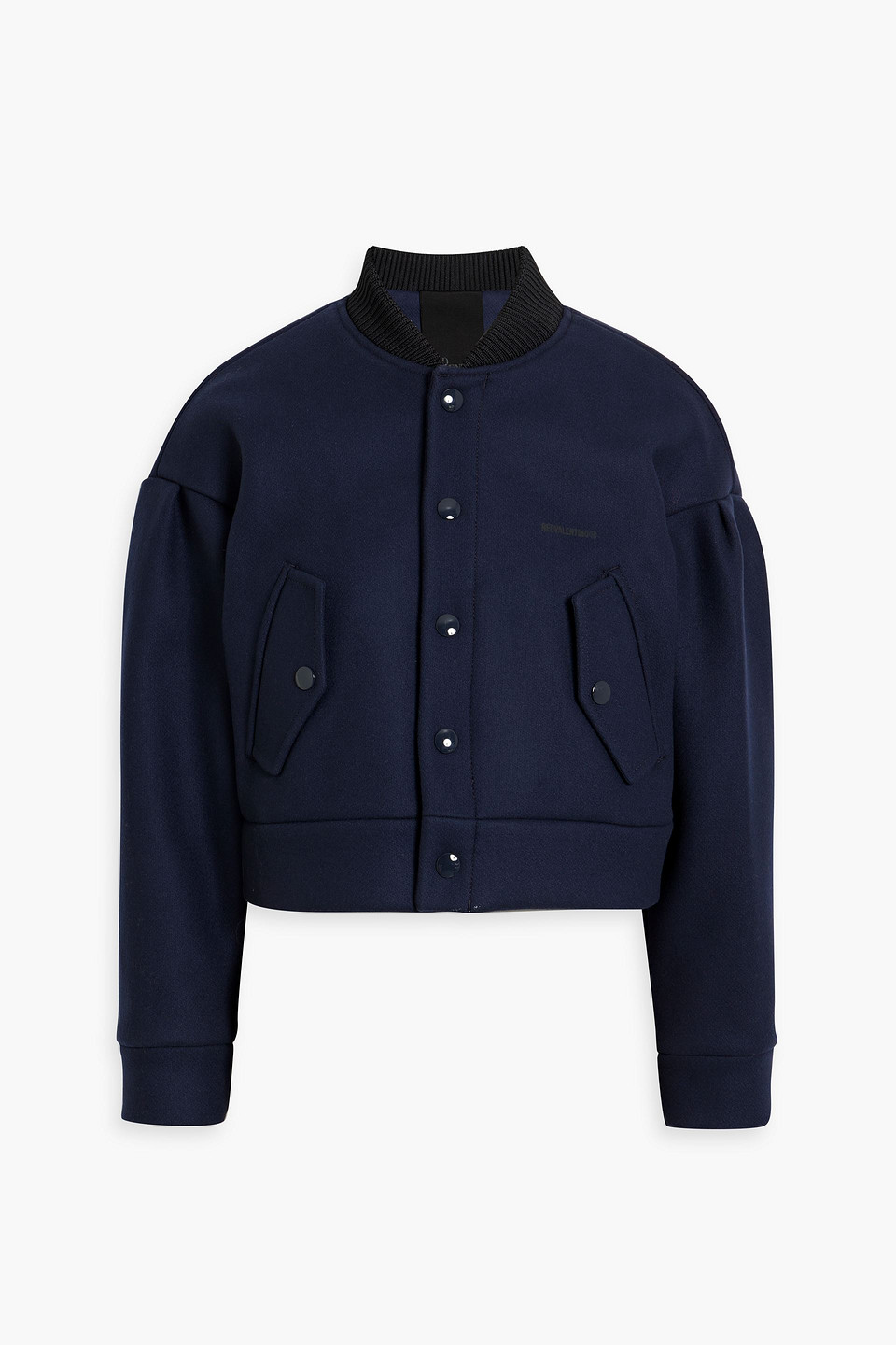 redvalentino - cropped wool-blend felt bomber jacket - blue - it 40