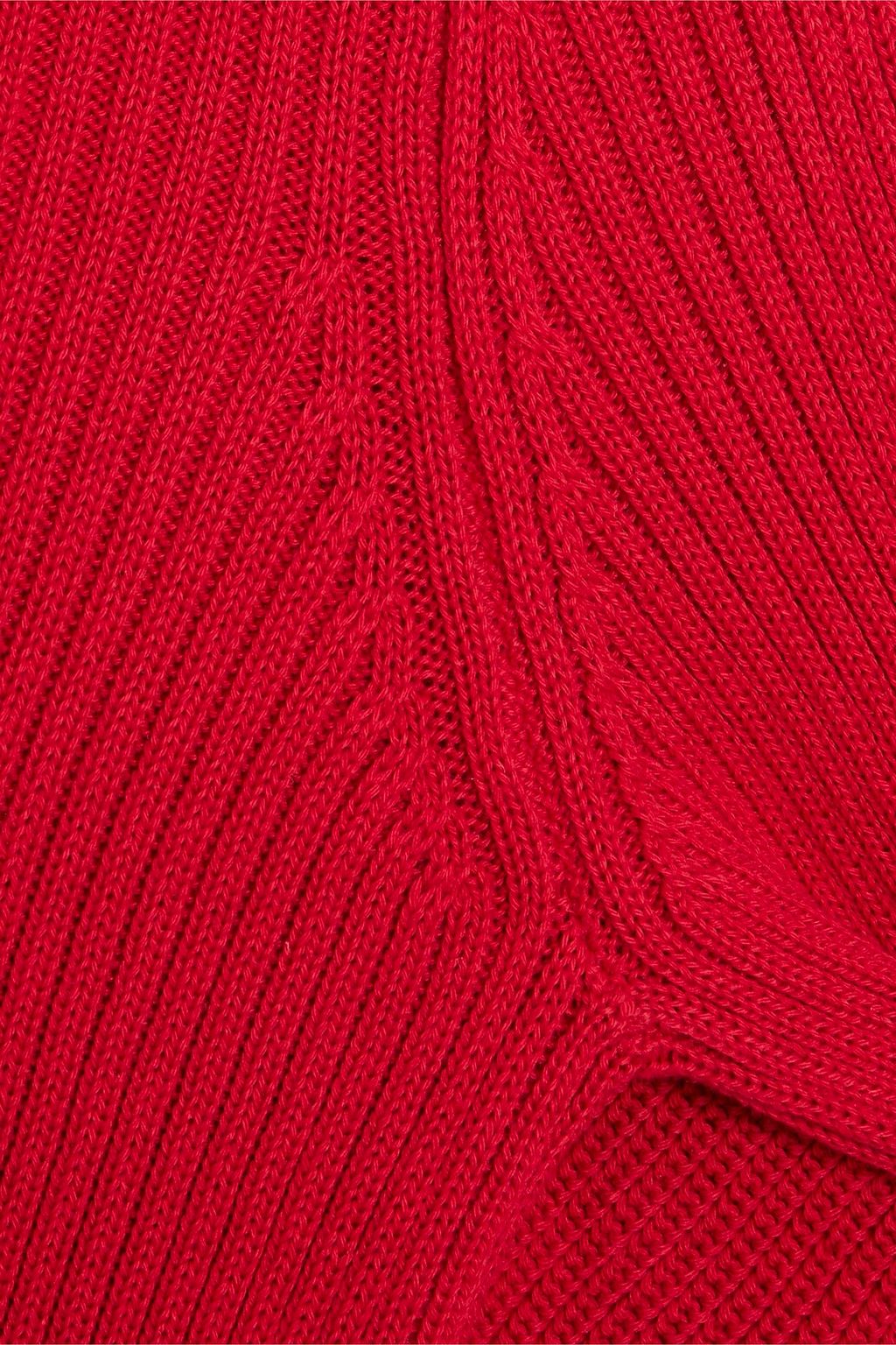 REDVALENTINO Gerippter Pullover aus Baumwolle mit Rüschen