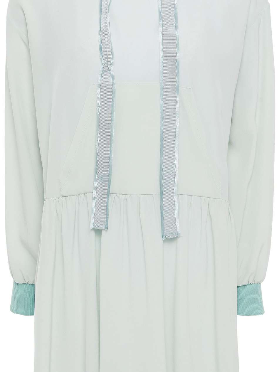 silk-crepe hooded mini dress