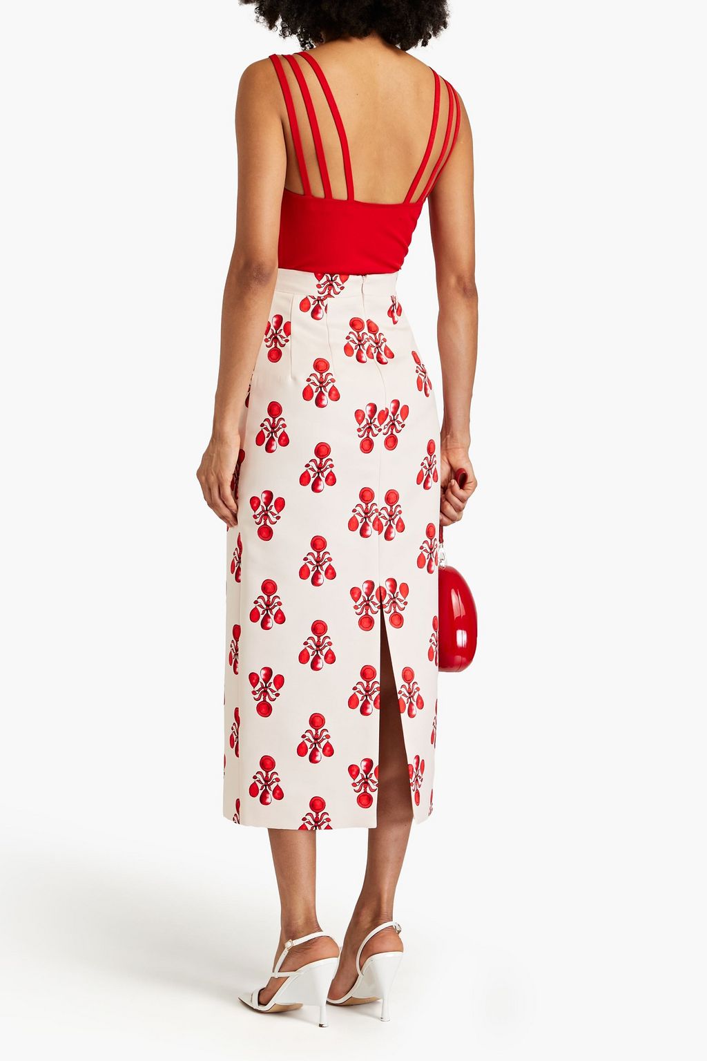 EMILIA WICKSTEAD Lorinda printed faille midi skirt