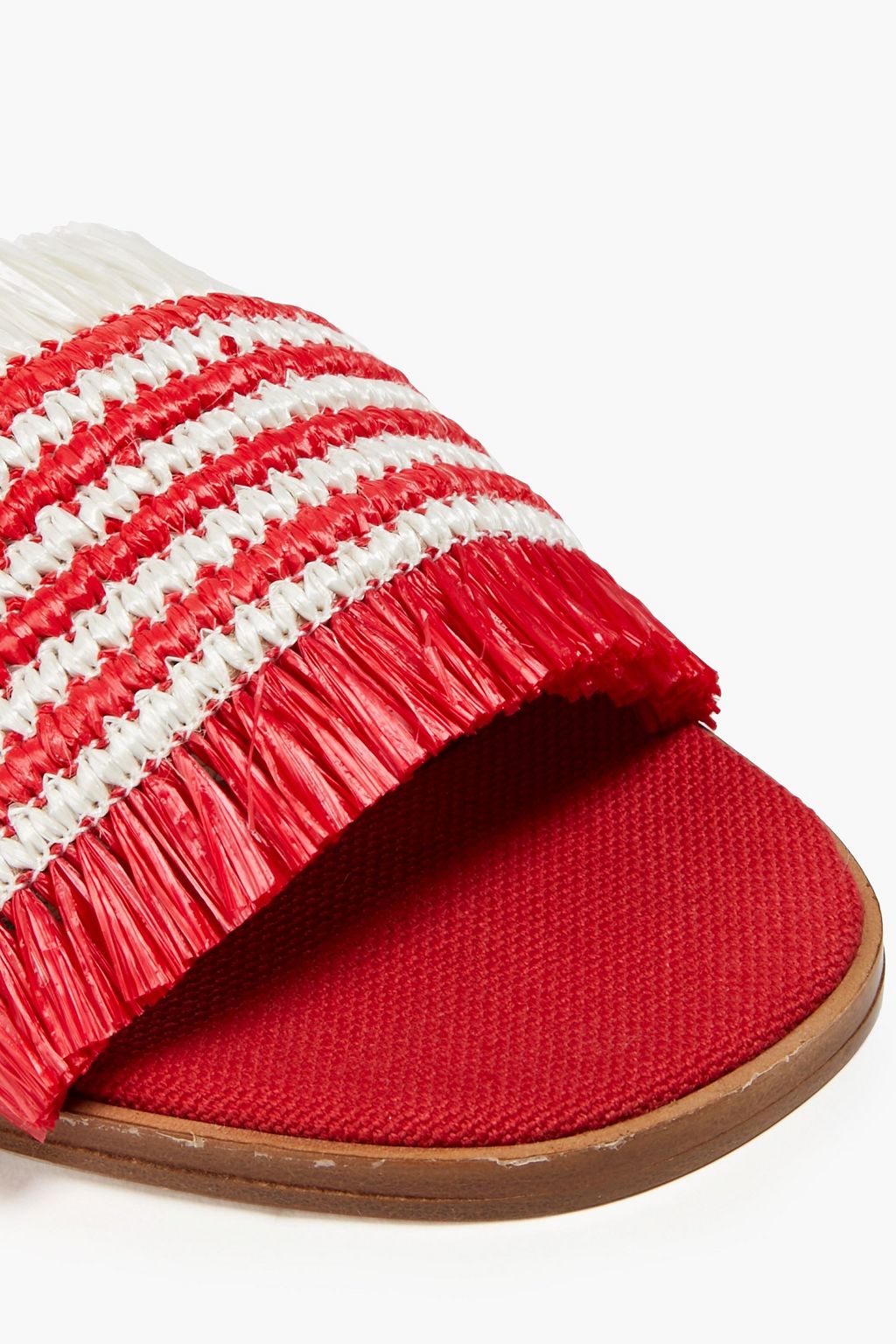 RED(V) صندل مخطط مصنوع من نسيج الرافيا الصناعي