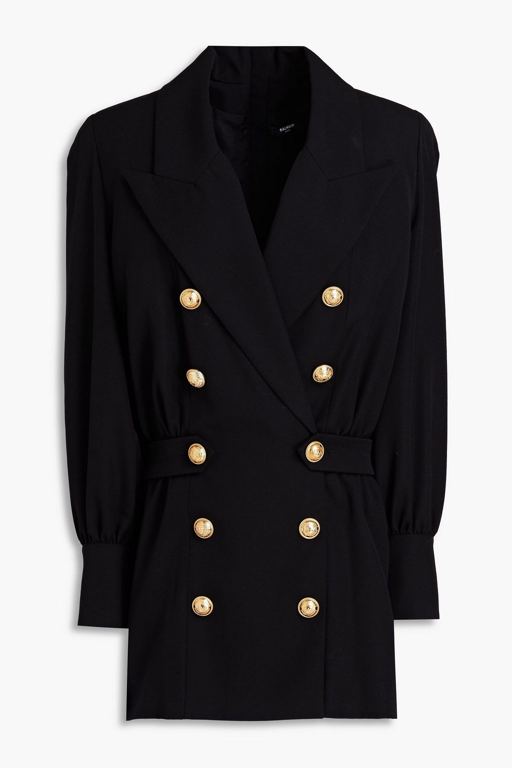 BALMAIN Double breasted wool crepe mini dress THE OUTNET