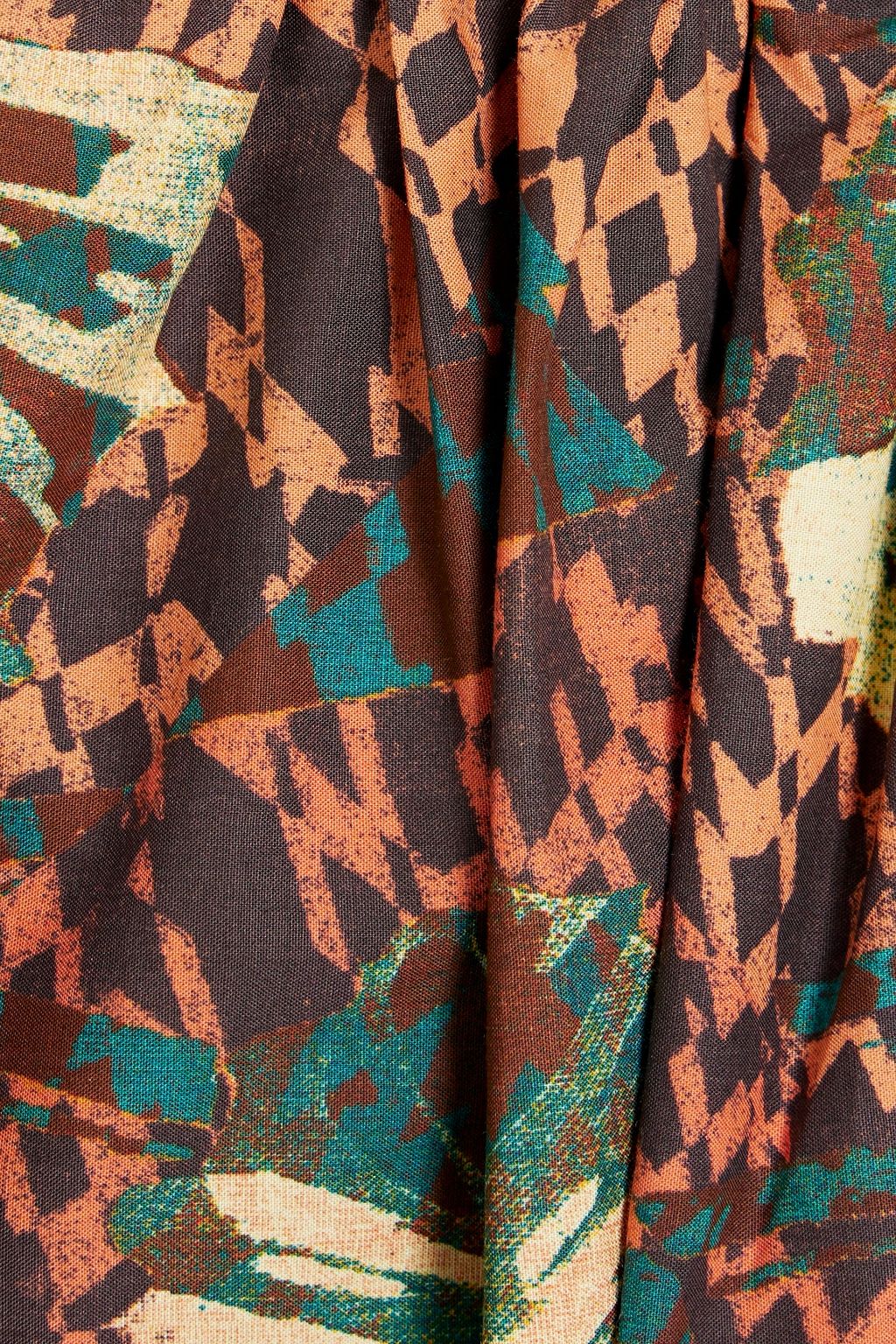 ULLA JOHNSON Olympia bedrucktes Midikleid aus Baumwolle mit Cut-outs