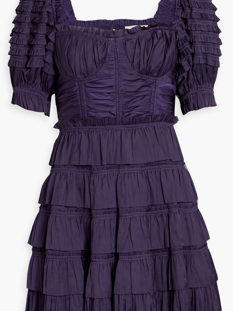 lucette tiered satin mini dress
