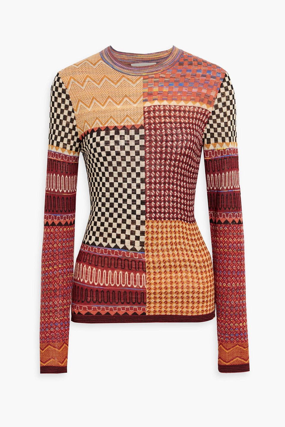 Ulla Johnson Esma Jacquard-knit Sweater In Brick