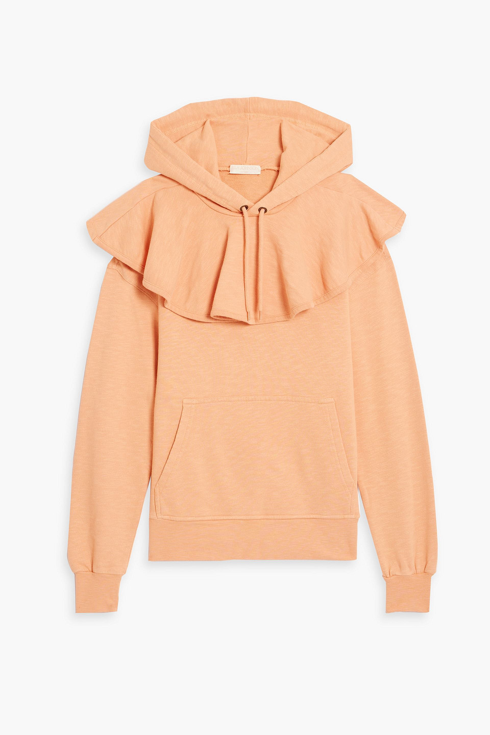 Lolla ruffled French cotton-terry hoodie