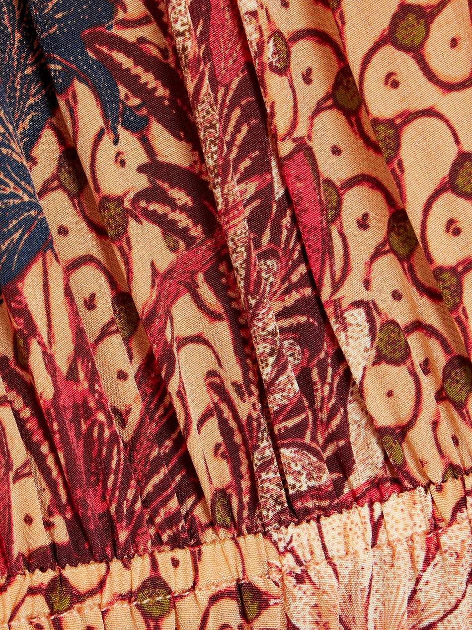 oni ruffled printed silk crepe de chine mini dress