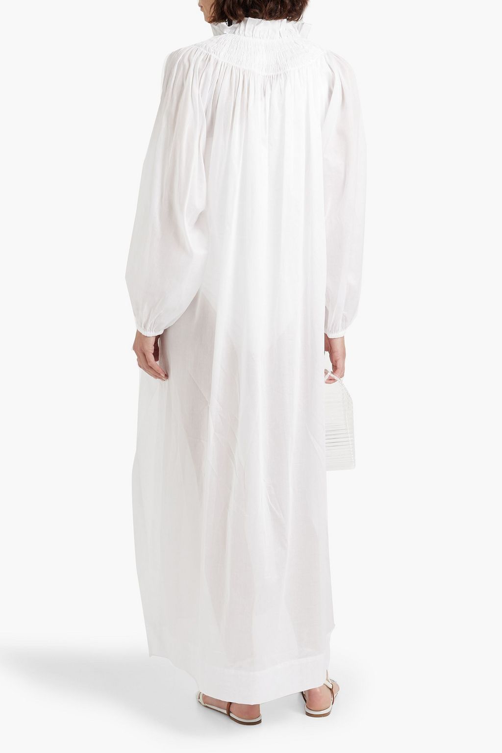 THREE GRACES LONDON Pippa shirred cotton-voile maxi dress