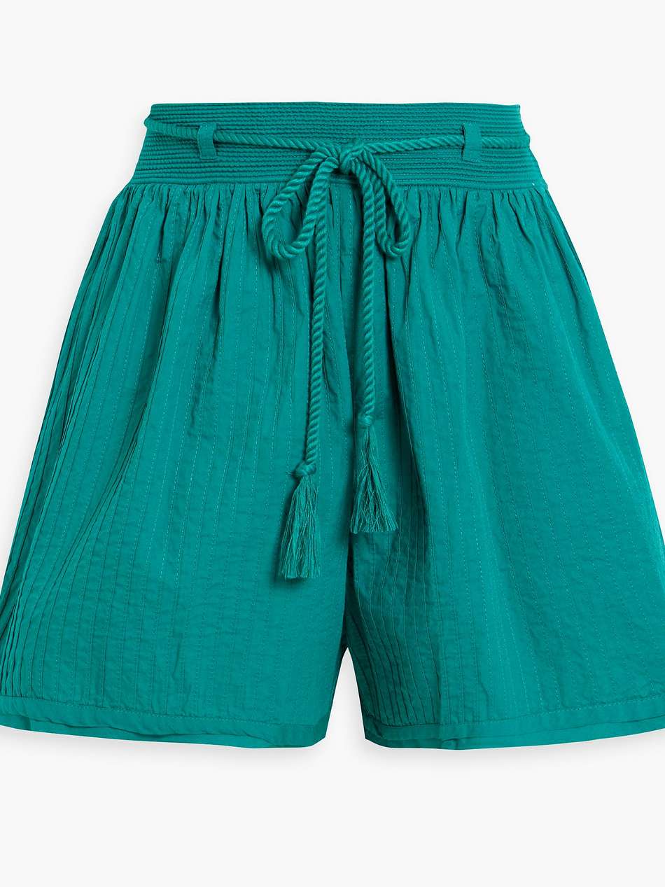 rina pintucked cotton shorts