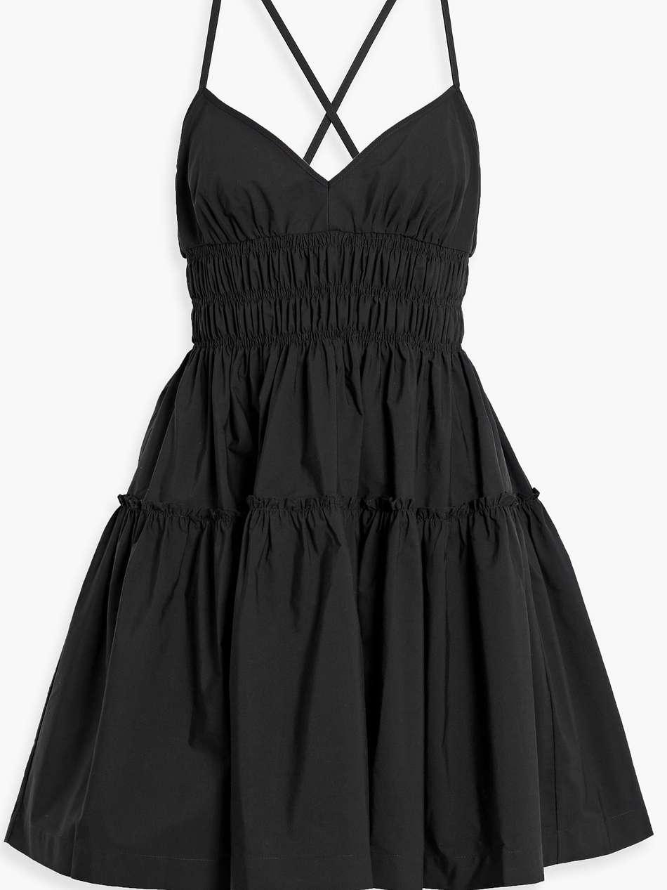 mia gathered linen mini dress