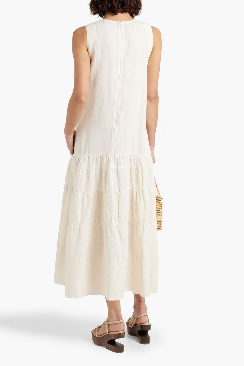 THREE GRACES LONDON Abigail gathered linen midi dress