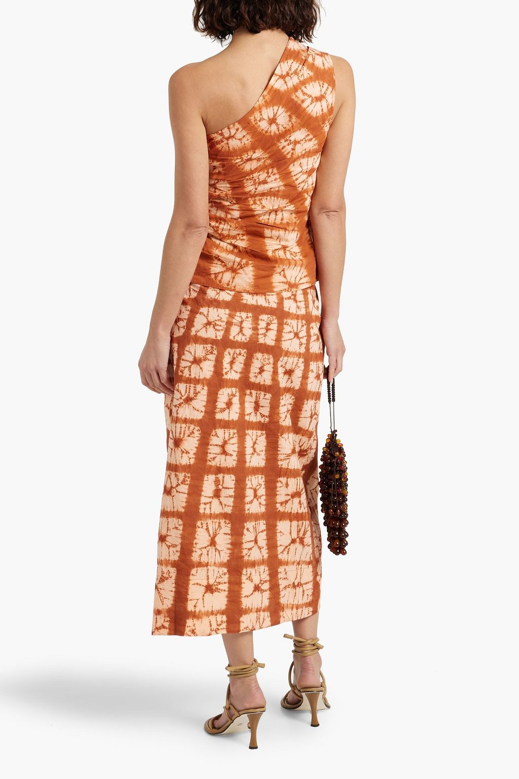 ULLA JOHNSON Ember wrap-effect tie-dyed cotton-voile midi skirt