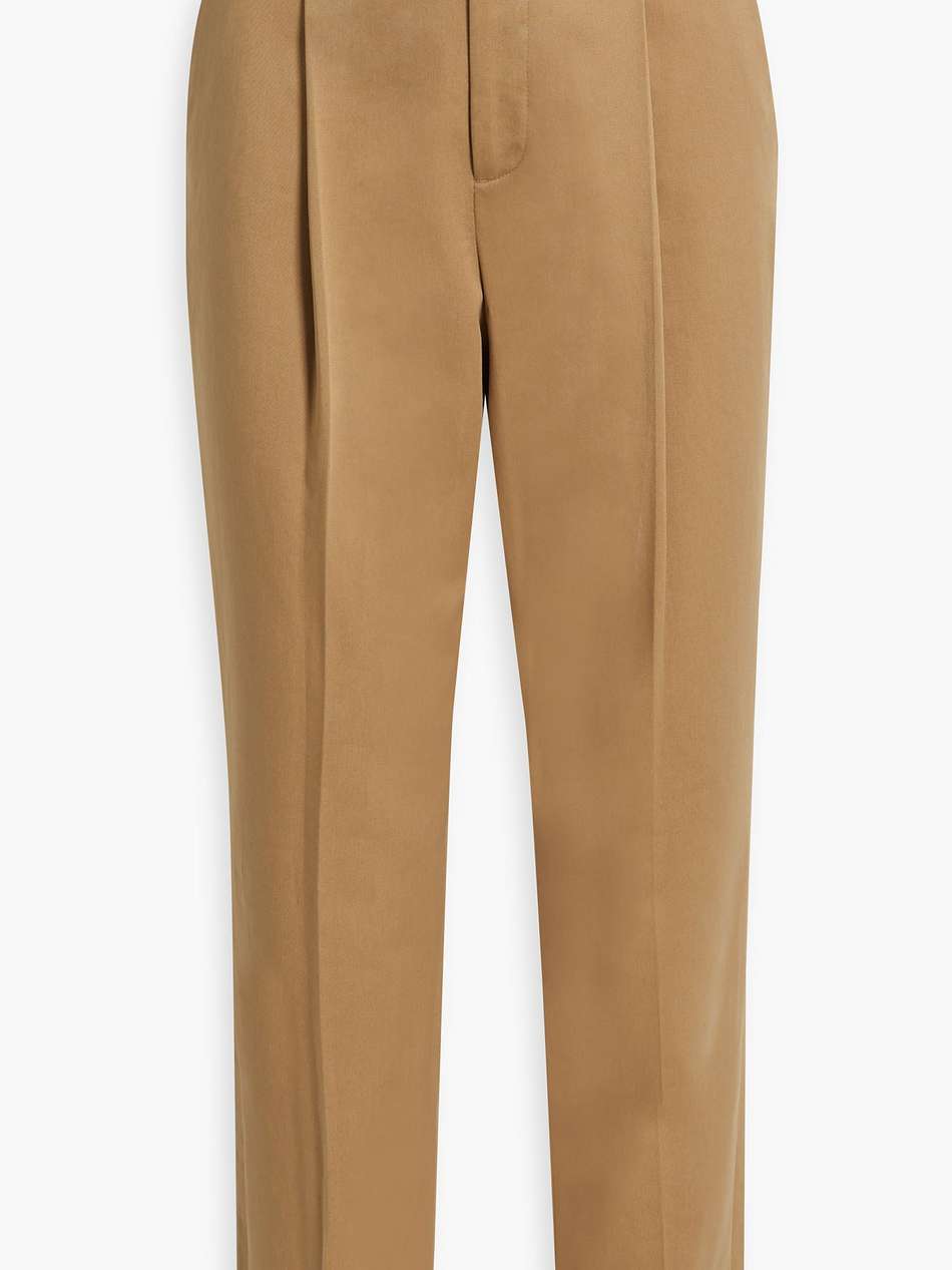 cotton-blend twill tapered pants