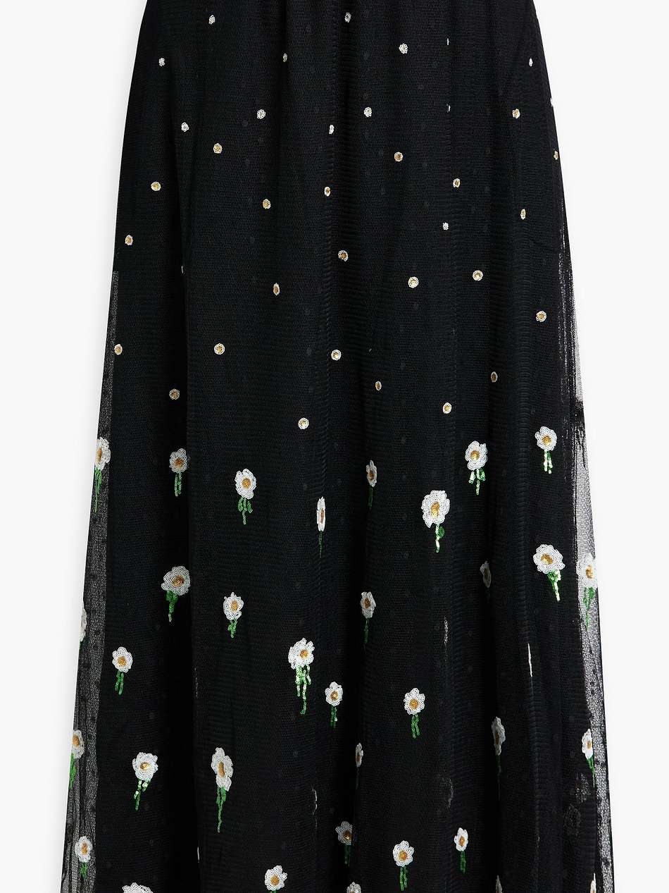 sequin-embellished point d'esprit midi skirt
