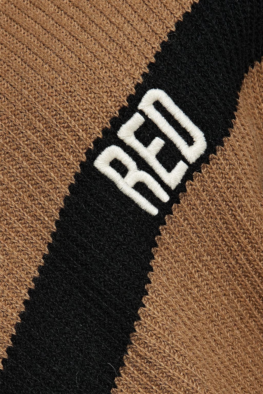 REDVALENTINO Striped ribbed-knit sweater