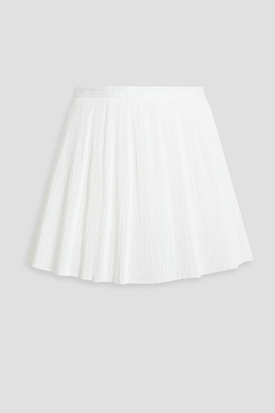 Red Valentino Skirt-effect Plissé Cotton-blend Poplin Shorts In White