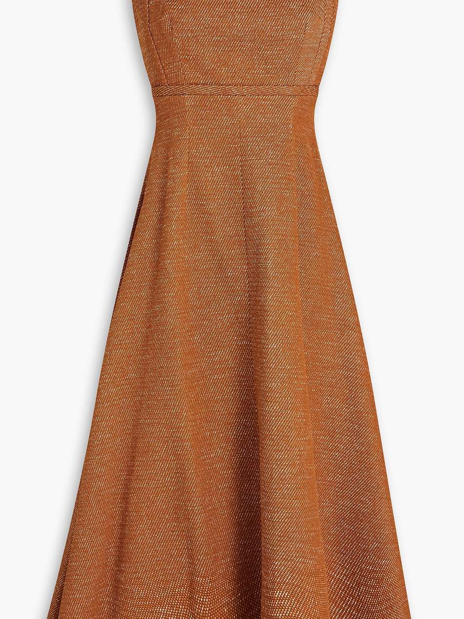 freya cotton-blend twill midi dress