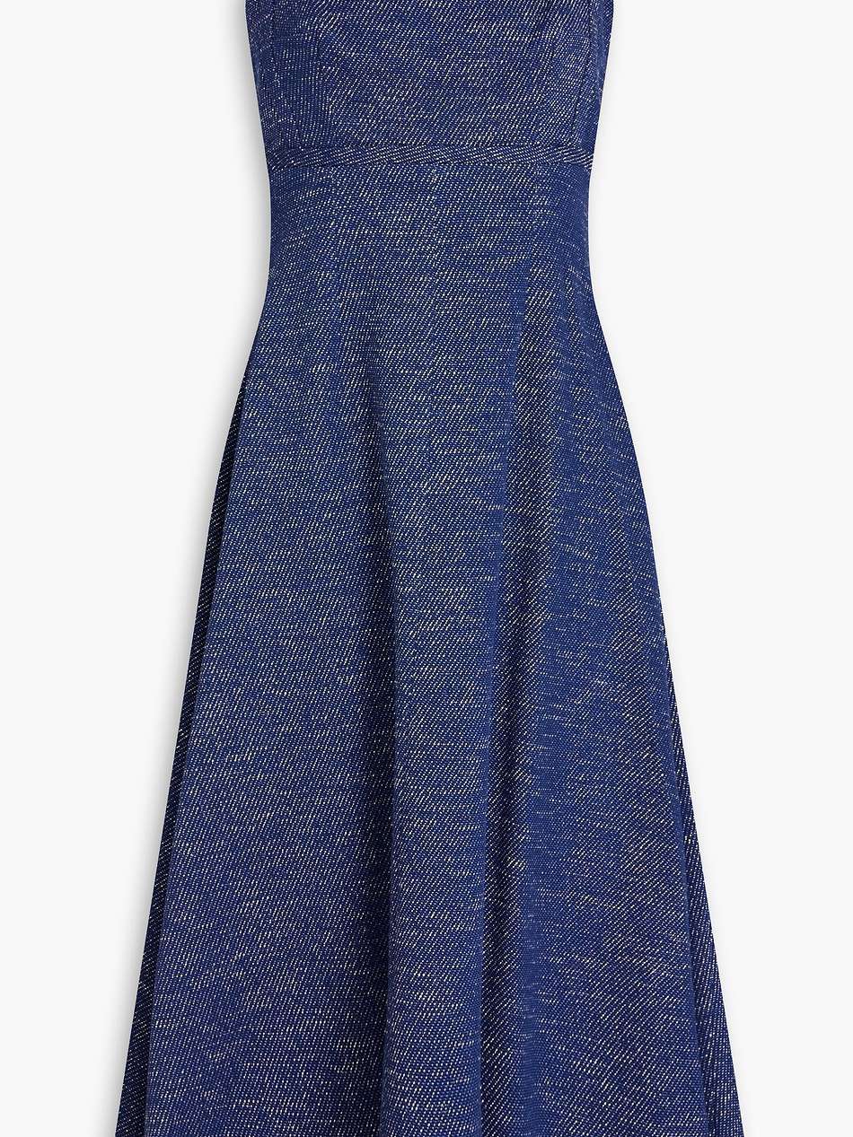 freya cotton-blend twill midi dress