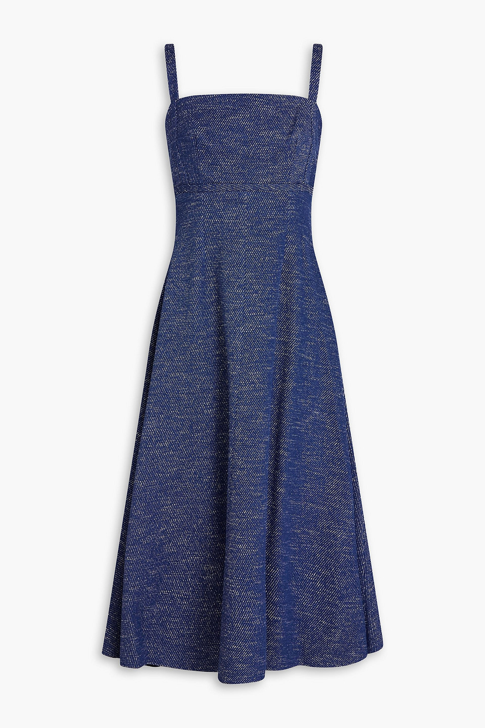 Emilia Wickstead Freya Cotton-blend Twill Midi Dress In Mid Denim