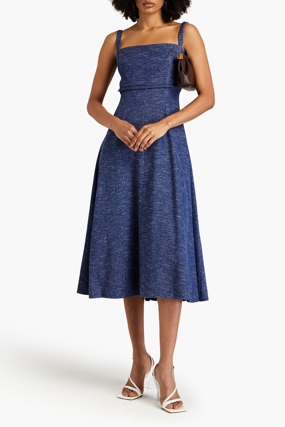 EMILIA WICKSTEAD FREYA COTTON-BLEND TWILL MIDI DRESS