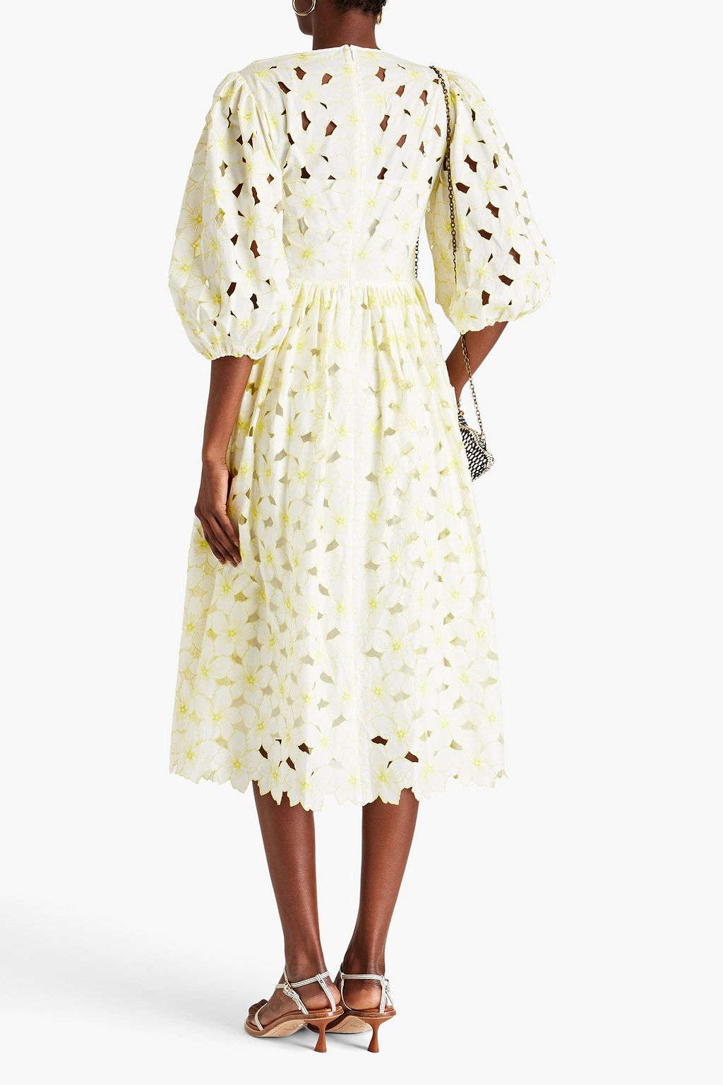 REDVALENTINO Two-tone lace midi dress