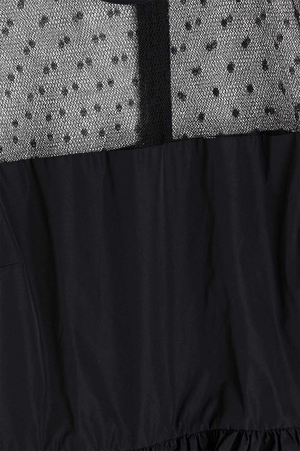 REDVALENTINO 개더 디테일 푸앵 데스프리 패널 태피터 미니 드레스