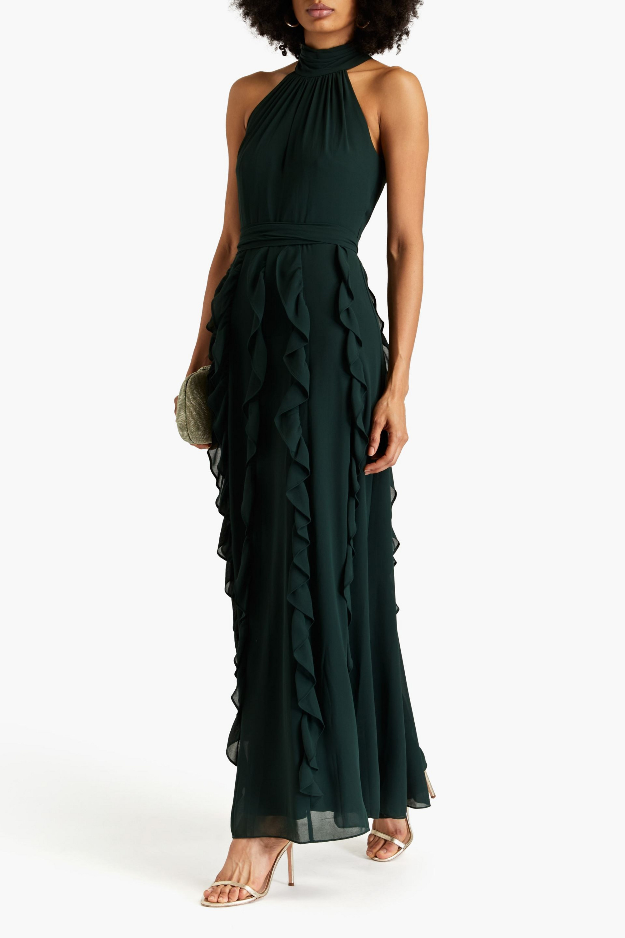 MIKAEL AGHAL Ruffled georgette maxi dress