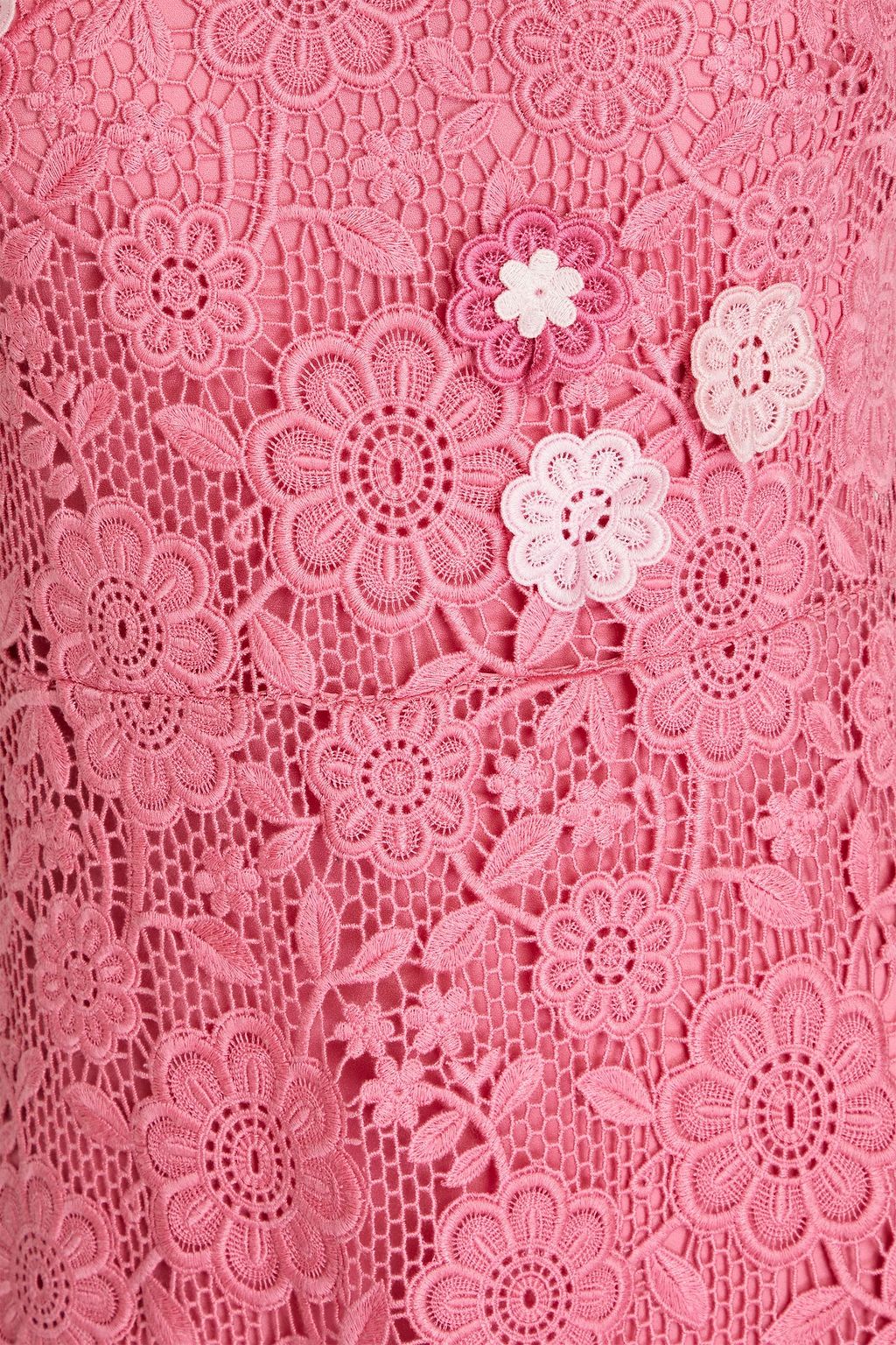 REDVALENTINO Appliquéd guipure lace midi dress