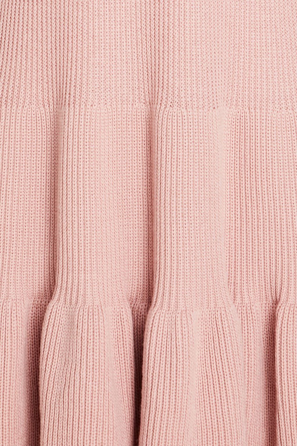 REDVALENTINO فستان قصير من الصوف المضلع بحواف من قماش بوان ديسبري