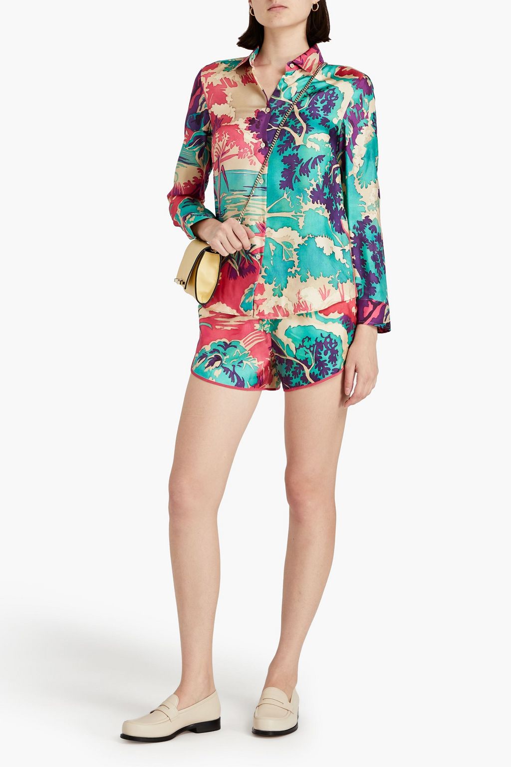 REDVALENTINO Bedrucktes Hemd aus Seiden-Twill