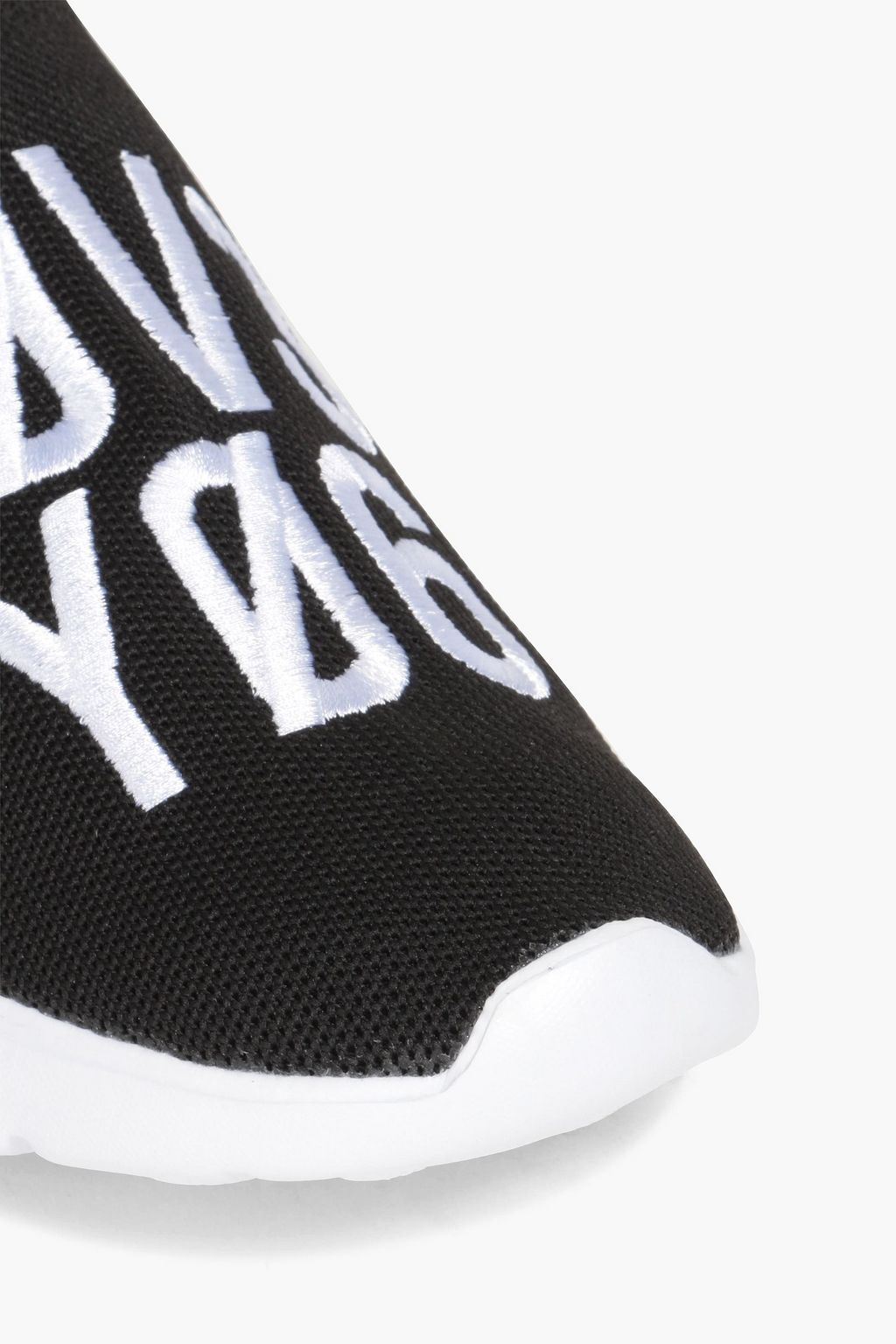 RED(V) Embroidered stretch-knit high-top sneakers